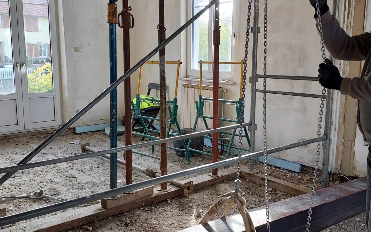 Reprises en sous-oeuvre avec poutrelles aciers et finitions en placo pl&acirc;tre &agrave; Vendenheim Obernai