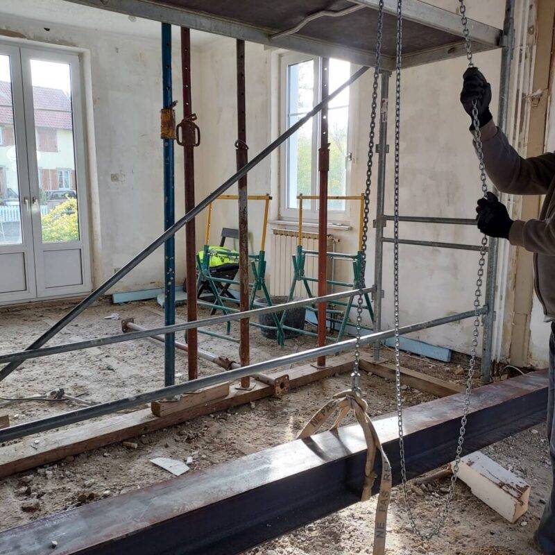 Reprises en sous-oeuvre avec poutrelles aciers et finitions en placo plâtre à Vendenheim Illkirch-Graffenstaden 3